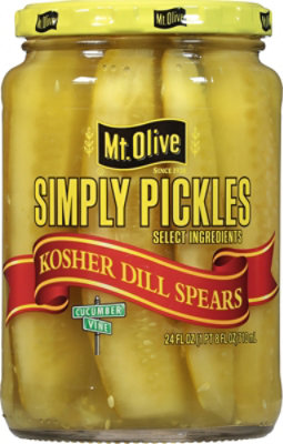 Mt. Olive Pickles Simply Pickles Spears Made With Sea Salt Kosher Dill - 24 Fl. Oz. - Image 1