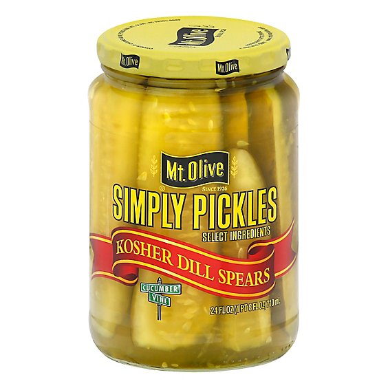 Mt. Olive Pickles Simply Pickles Spears Made With Sea Salt Kosher Dill - 24 Fl. Oz.