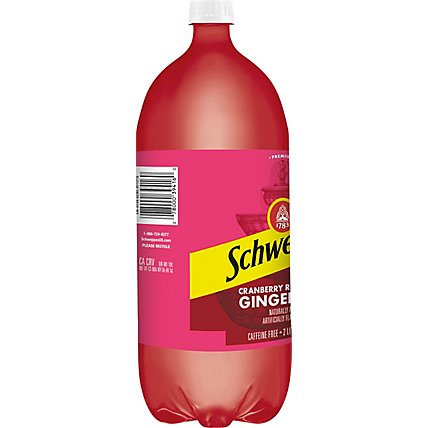Schweppes Cranberry Raspberry Ginger Ale Soda - 2 Liter - Image 6