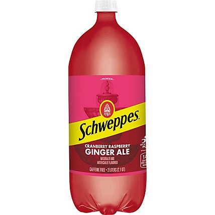 Schweppes Cranberry Raspberry Ginger Ale Soda - 2 Liter - Image 2