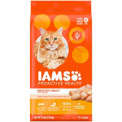 Iams Proactive Health with Chicken Cat Kibble Adult Healthy Dry Cat Food - 3.5 Lbs - Image 1