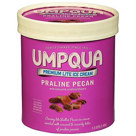 Umpqua Ice Cream Praline Pecan Lite - 1.75 Quart
