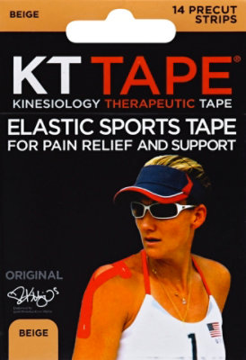 KT Tape Elastic Sports Tape For Pain Relief And Support Original Beige Strips - 14 Count - Image 2