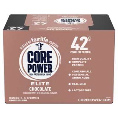 Core Power Elite Milk Shake High Protein Chocolate - 12-14 Fl. Oz. - Image 3