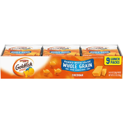 Pepperidge Farm Goldfish Crackers Baked Snack Cheddar Whole Grain Lunch Packs - 9-0.9 Oz