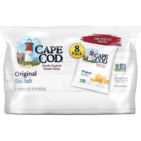 Cape Cod Potato Chips Kettle Cooked Original On-the-Go Packs - 8-0.75 Oz