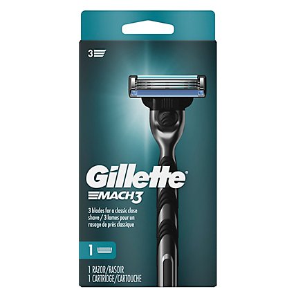 Gillette Mach3 Mens Razor Handle + 1 Blade Refill - Each - Image 3