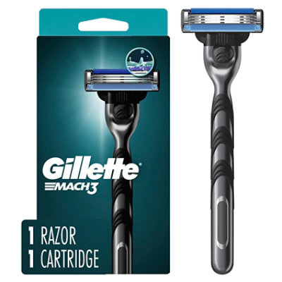 Gillette Mach3 Mens Razor Handle Plus 1 Blade Refill - Each
