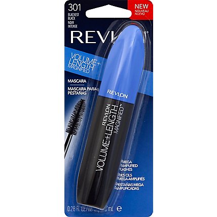 Revlon Volume + Length Magnified Mascara Blackest Black 301 - .28 Oz - Image 2
