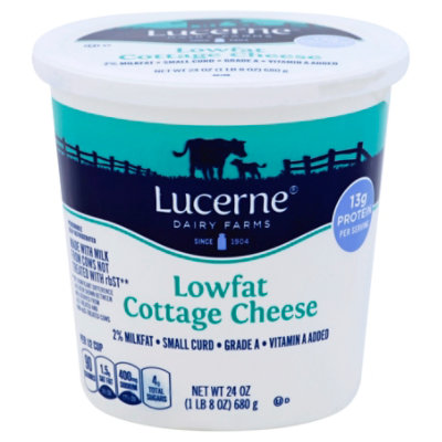 Lucerne Cheese Cottage Small Curd Lowfat 2% Milkfat - 24 Oz - Image 1