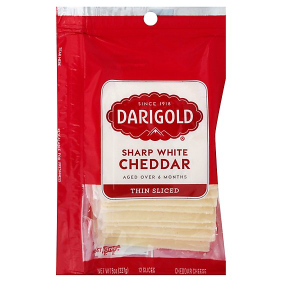 Darigold White Cheddar Slices Sharp - 8 Oz
