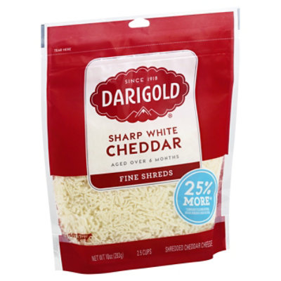 Darigold Cheese Fine Shreds Cheddar Sharp White - 10 Oz