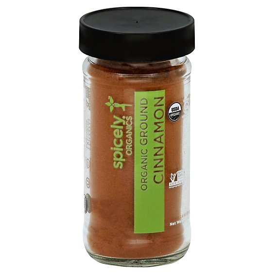 Spicely Organic Spices Cinnamon Ground Glass Jar - 1.4 Oz