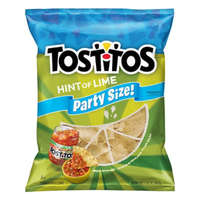 TOSTITOS Tortilla Chips Hint of Lime Party Size - 18 Oz