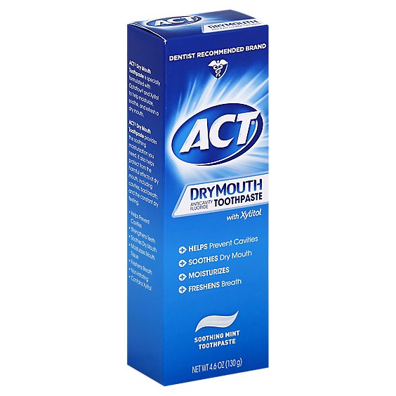 ACT Dry Mouth Toothpaste Anticavity Fluoride Soothing Mint - 4.6 Oz - Safeway