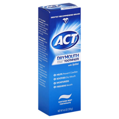 ACT Dry Mouth Toothpaste Anticavity Fluoride Soothing Mint - 4.6 Oz - Safeway