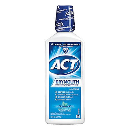 ACT Mouthwash Anticavity Fluoride Dry Mouth Soothing Mint - 18 Fl. Oz. - Image 3