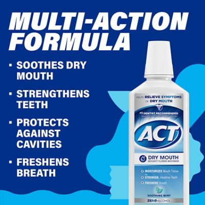 ACT Dry Mouth Anticavity Fluoride Mouthwash Soothing Mint - 18 Fl. Oz. - Image 4