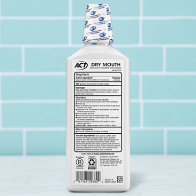 ACT Dry Mouth Anticavity Fluoride Mouthwash Soothing Mint - 18 Fl. Oz. - Image 2