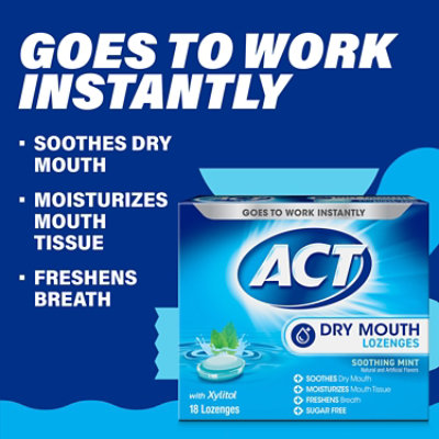 ACT Dry Mouth Lozenges with Xylitol Soothing Mint - 18 Count - Image 3