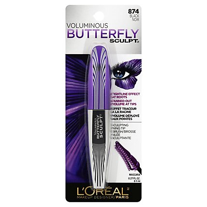 LOreal Voluminous Butterfly Sculpt Mascara Black 874 - 0.27 Fl. Oz. - Image 1