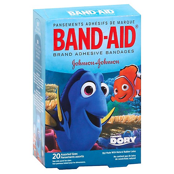 BAND-AID Brand Adhesive Bandages Disney Pixar Finding Dory Assorted Sizes - 20 Count