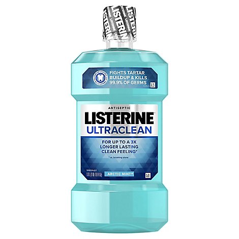 LISTERINE Mouthwash Antiseptic Ultra Clean Arctic Mint - 1 Liter