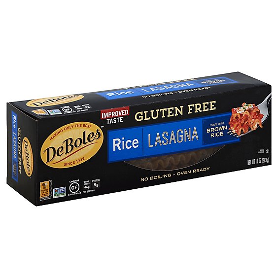 DeBoles Pasta Gluten Free Rice Brown Lasagna Box - 10 Oz