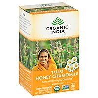 Organic India Tulsi Tea Organic Caffeine Free Honey Chamomile 18 Count - 1.08 Oz - Image 1