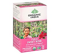 Organic India Tulsi Tea Organic Caffeine Free Sweet Rose 18 Count - 1.01 Oz