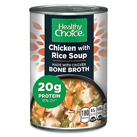Healthy Choice Chicken With Rice Soup Made With Bone Broth - 15 Oz