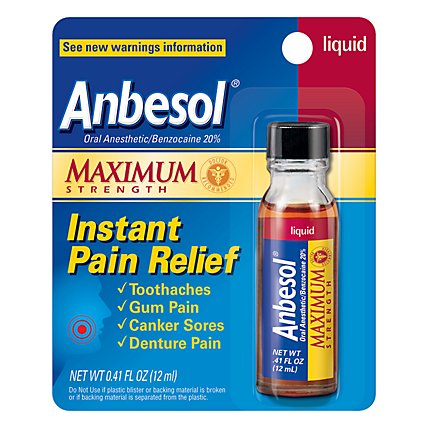 Anbesol Pain Relief Instant Maximum Strength Liquid - 0.41 Fl. Oz. - Image 3