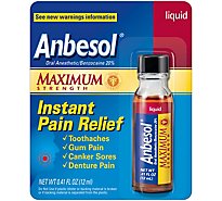Anbesol Pain Relief Instant Maximum Strength Liquid - 0.41 Fl. Oz.