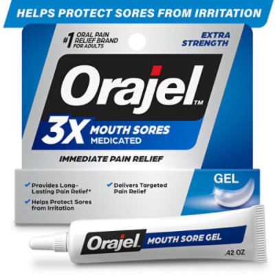 Orajel 3X Medicated For All Mouth Sores Gel - 0.42 Oz - Image 1