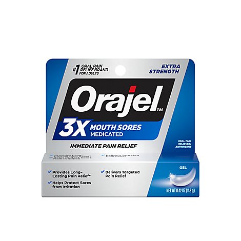 Orajel Pain Reliever Gel For All Mouth Sores Maximum Strength - 0.42 Oz