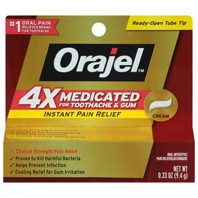 Orajel 4X For Severe Toothache Gum Pain Cream Tube - 0.33 Oz - Image 3