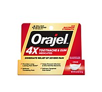 Orajel 4X Medicated For Toothache And Gum Severe Pain Cream Tube - 0.33 Oz