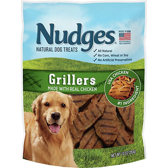 Nudges Natural Dog Treats Grillers Made With Real Chicken Pouch - 10 Oz