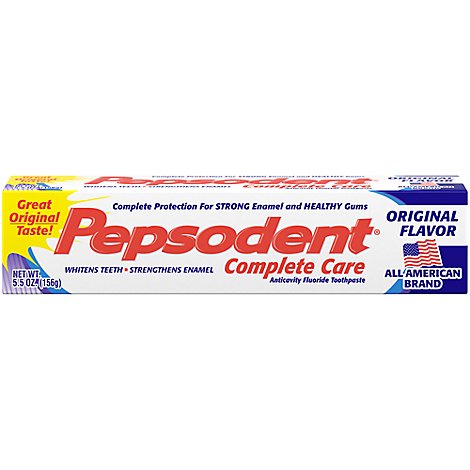 Pepsodent Complete Care Toothpaste Anticavity Flouride Original Flavor - 5.5 Oz