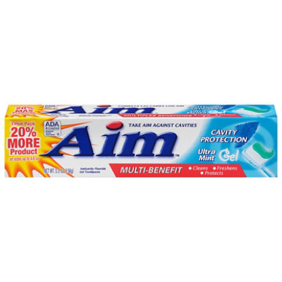 Aim Cavity Protection Toothpaste Ultra Mint Gel - 5.5 Oz - Image 3