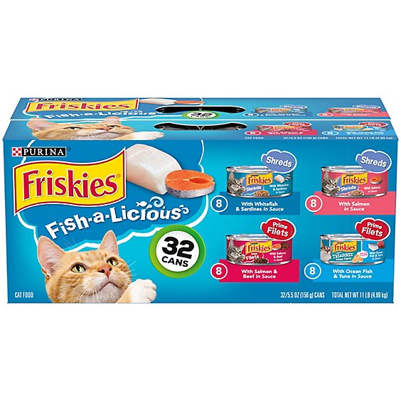 Friskies Fish A Licious Cat Food Variety Pack - 32-5.5 Oz