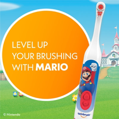 Spinbrush Super Mario Kids Spinbrush Electric Battery Soft Toothbrush - Each - Image 1