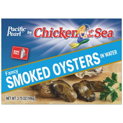 Pacific Pearl Oysters Smoked Packed in Spring Water - 3.75 Oz