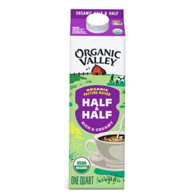Organic Valley Half & Half Organic Ultra Pasteurized Grade A - 1 Quart