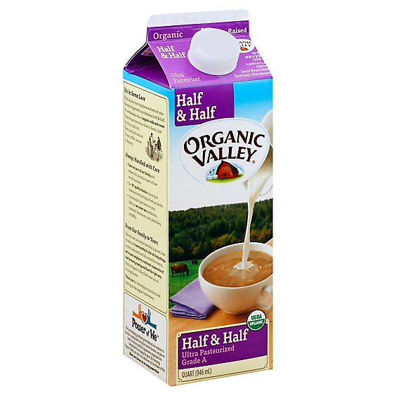 Organic Valley Half & Half Organic Ultra Pasteurized Grade A - 1 Quart