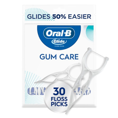 Oral-B Glide Gum Care Picks Good for Back Teeth Dental Floss - 30 Count