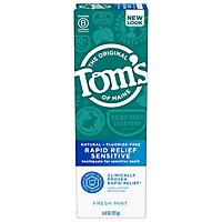 Toms of Maine Toothpaste Fluoride Free Rapid Relief Sensitive Fresh Mint - 4 Oz - Image 1