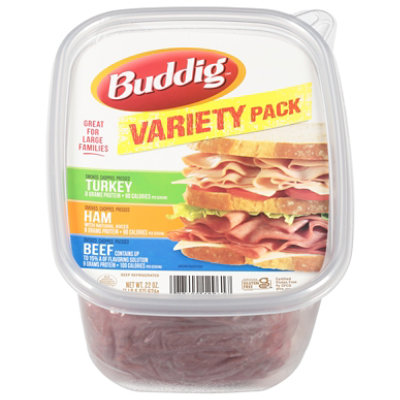 Buddig Variety Pack Tub Turkey/Ham/Beef - 22 Oz - Image 3