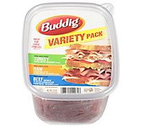 Buddig Variety Pack Tub Turkey/Ham/Beef - 22 Oz