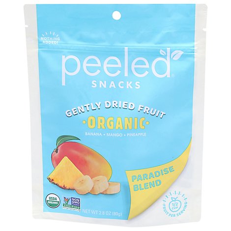 Peeled Organic Snack Dried Banana Mango & Pinapple Paradise Found - 3.5 Oz